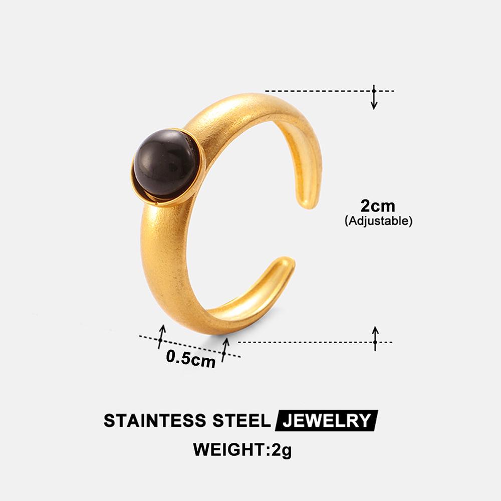 Boho Mehrfarbiger Türkis Edelstahl Offener Ring, Umweltfreundlich & Lichtecht, Schlichtes Titanstahl Design für Damen