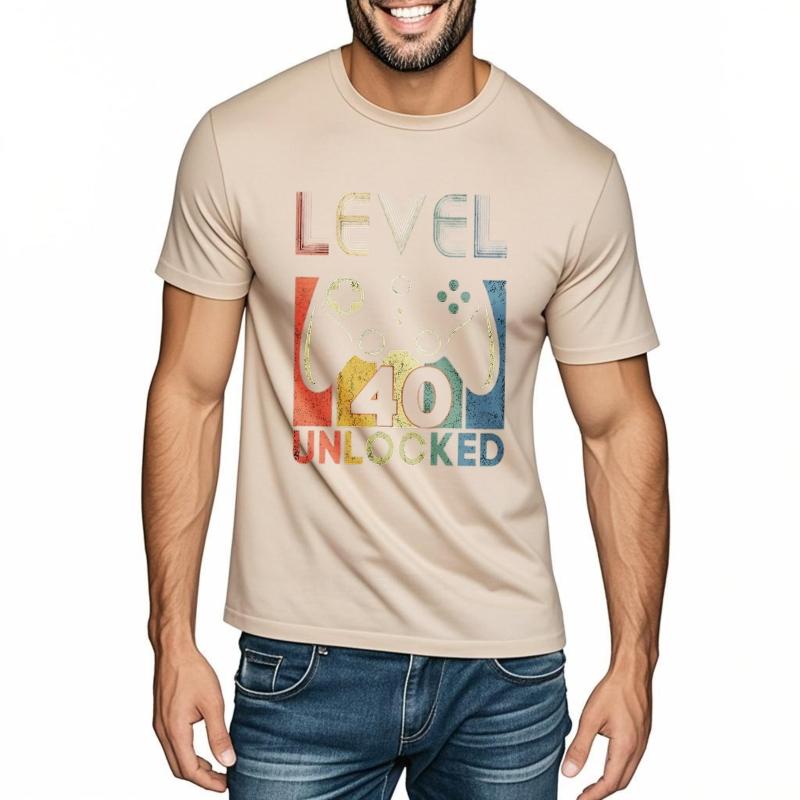 men brand tshirt Daily Wear summer Women t shirt Level Forty Unlocked Game Controller Short Sleeve Street Wear Crew Neck tees