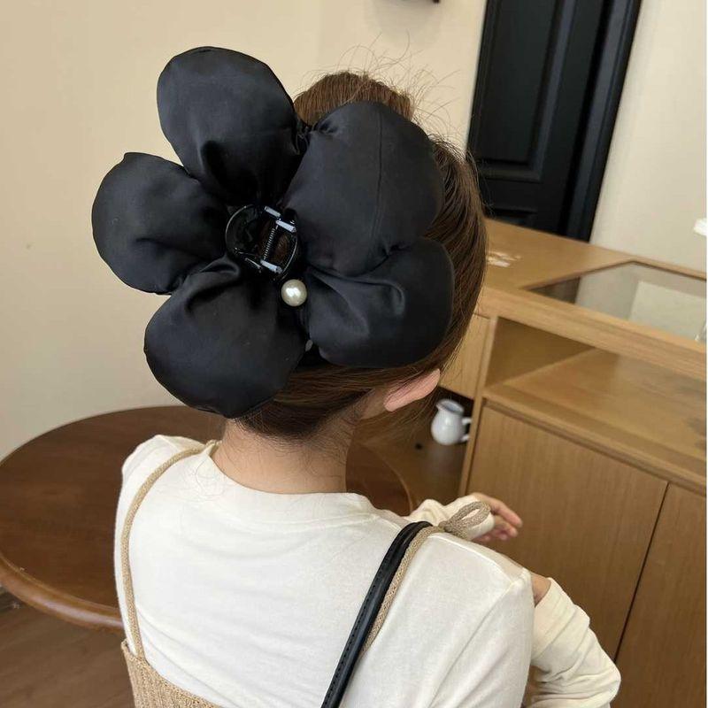 1 Stück Blume Puff Haarspange~Schwamm Sensation Große Blume Griffspange Weiblich Süß Hinterkopfspange Kopfschmuck Haarspange