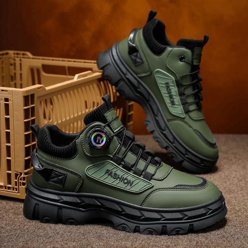 

2025 autumn men s shoes new high-top Martin boots men s British retro platform tooling shoes casual short boots 44