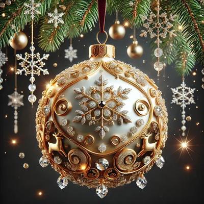 3D Fairy Tale Planet Christmas Ornament Snow Globes Xmas Tree Snowflake Reindeer