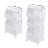Carrello Portaoggetti a Rotelle Multifunzione Organizer a Rotelle Pieghevole per Bucato con 4 Ruote