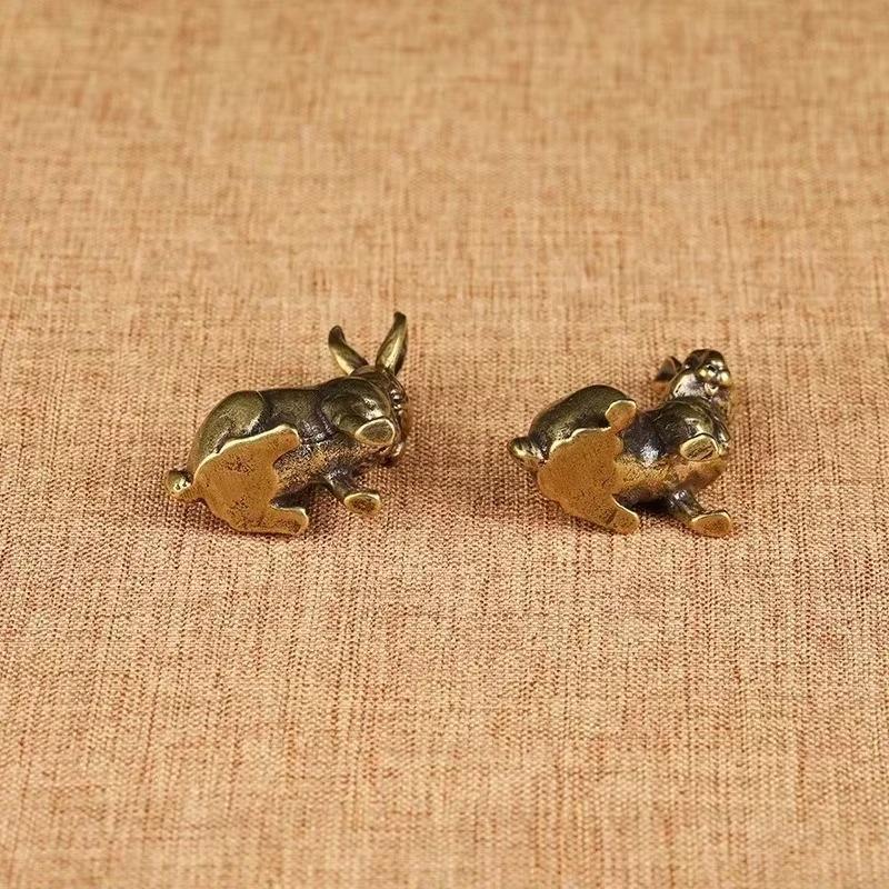 Chinese brass lucky zodiac mini bronze statue pure copper animal handmade home decoration