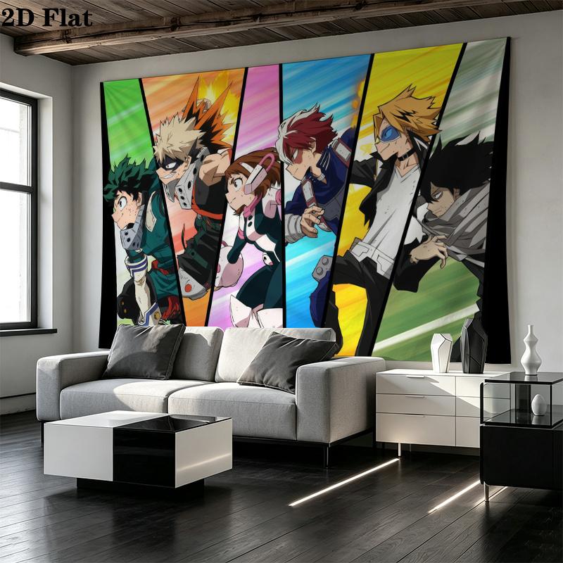 My Hero Academia Wall Tapestry Aesthetic Wall Hanging Printed Fabric Blanket Decorative Tapestries for Bedroom Living Room Home Decor