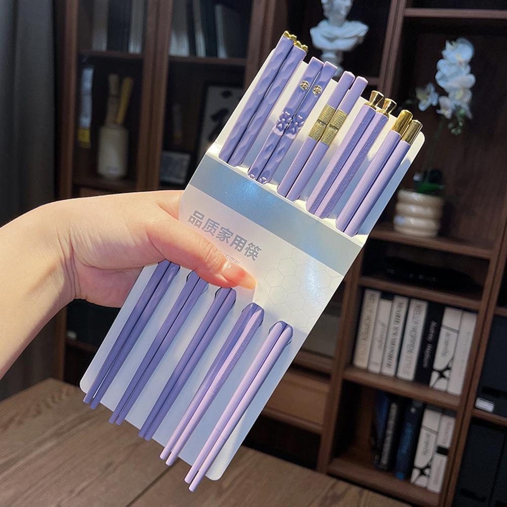 5 paia di bacchette giapponesi antiscivolo di alta qualità coreano home hotel ristorante portatile cibo sano bastone per bacchette di sushi