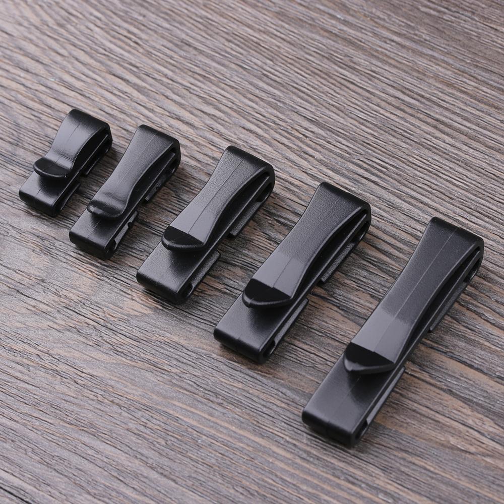 5Pcs Waist Buckle Clips Camping Hiking Belt End Clip Black Plastic Steel Adjust Keeper Backpack Buckles Bag Strap Accessories