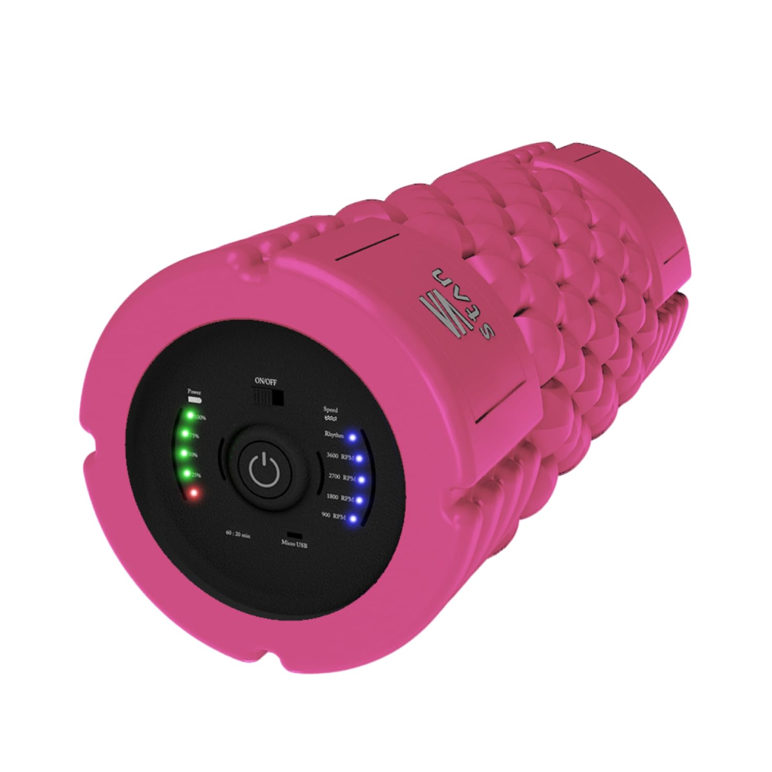 stan Foam Roller Electric Stretch Pole Vibration Миофасциальный релиз Trigger Point USB (Розовый, EX)