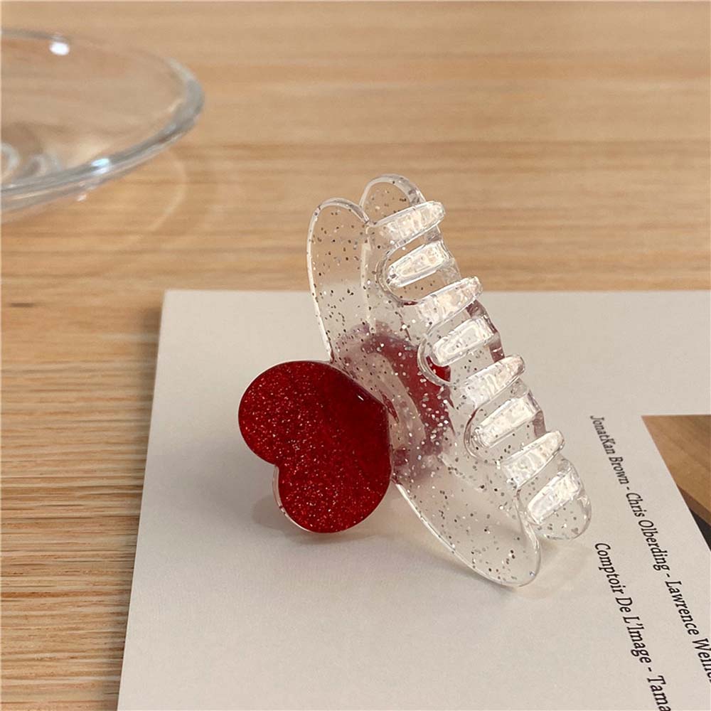 Wild Simple Love Medium Women Fashion Hairpin Acrylic Barrette Hair Claw