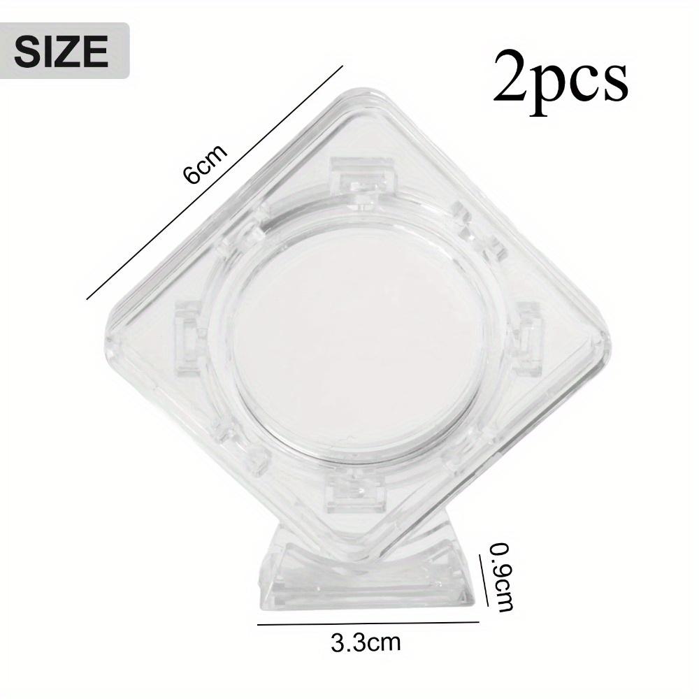 2pc Commemorative Coins Protection Box Acrylic Coin Display Boxes Transparent Box 40mm Bare Coins For Rotating Brackets Storage