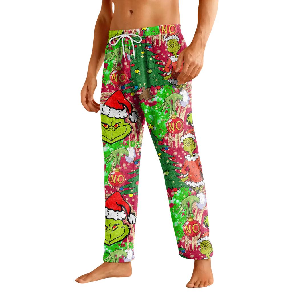 Men's Drawstring Pocket Flannel Casual Pants