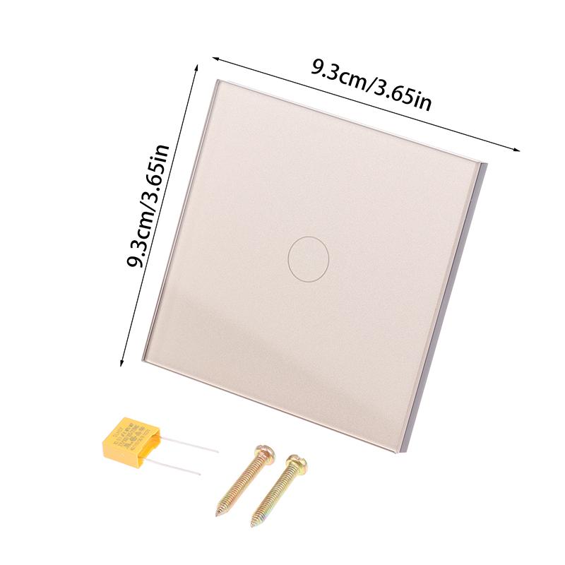 1/2/3fach Touchschalter 1-Weg Typ-C USB Wandsteckdosen Lichtschalter mit Steckdosen Glasplatte Gold