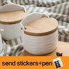 Nordic Ceramic Seasoning Pot Household Seasoning Pot Spice Pot Salt Pot Kitchen Household Seasoning Container Spice Jar