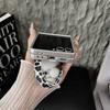 For Samsung Galaxy Z Flip7 5G Case Leopard Print Leather+PC Phone Cover with Guitar Pendant and Strap