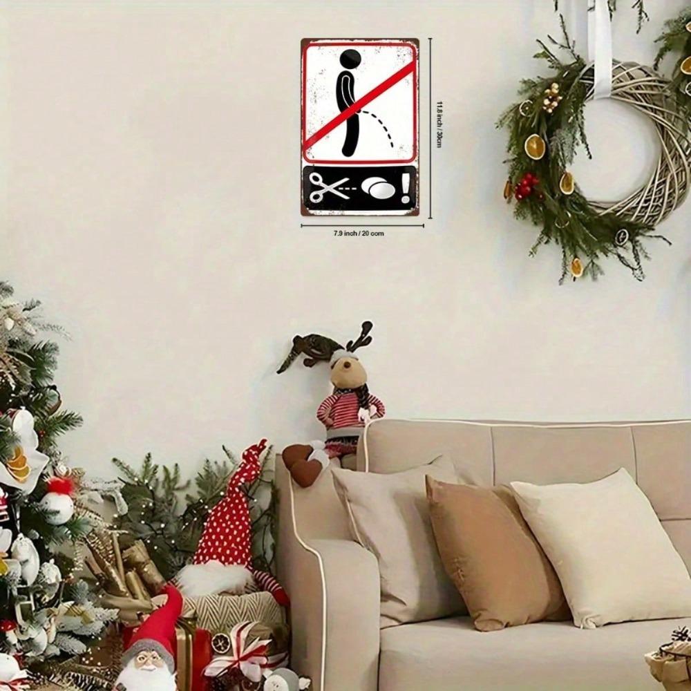 1pc No Peeing Warning Metal Sign 8x12 Inch Durable Flat Plaque for Home Bar Bedroom Restaurant Kitchen Decor