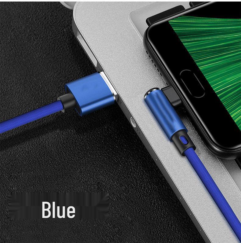 

Угловой игровой кабель для передачи данных для Apple, Android, Huawei - Супербыстрая зарядка 6A Super Fast Charge [Type-C] Blue