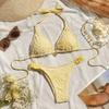 Deep V Halter Bikini Set Two-Piece Summer Beachwear Push Up Ladies' Swimwear  Beachwear