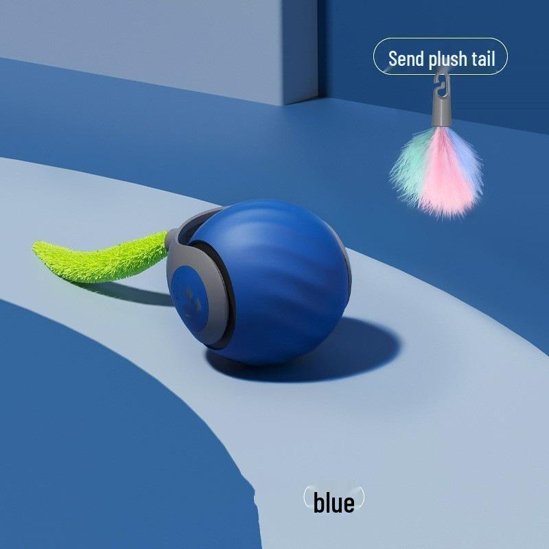 Smart Electric Rolling Cat Toy: Automatic Self-Entertainment Teaser Ball with Cat Teaser Stick