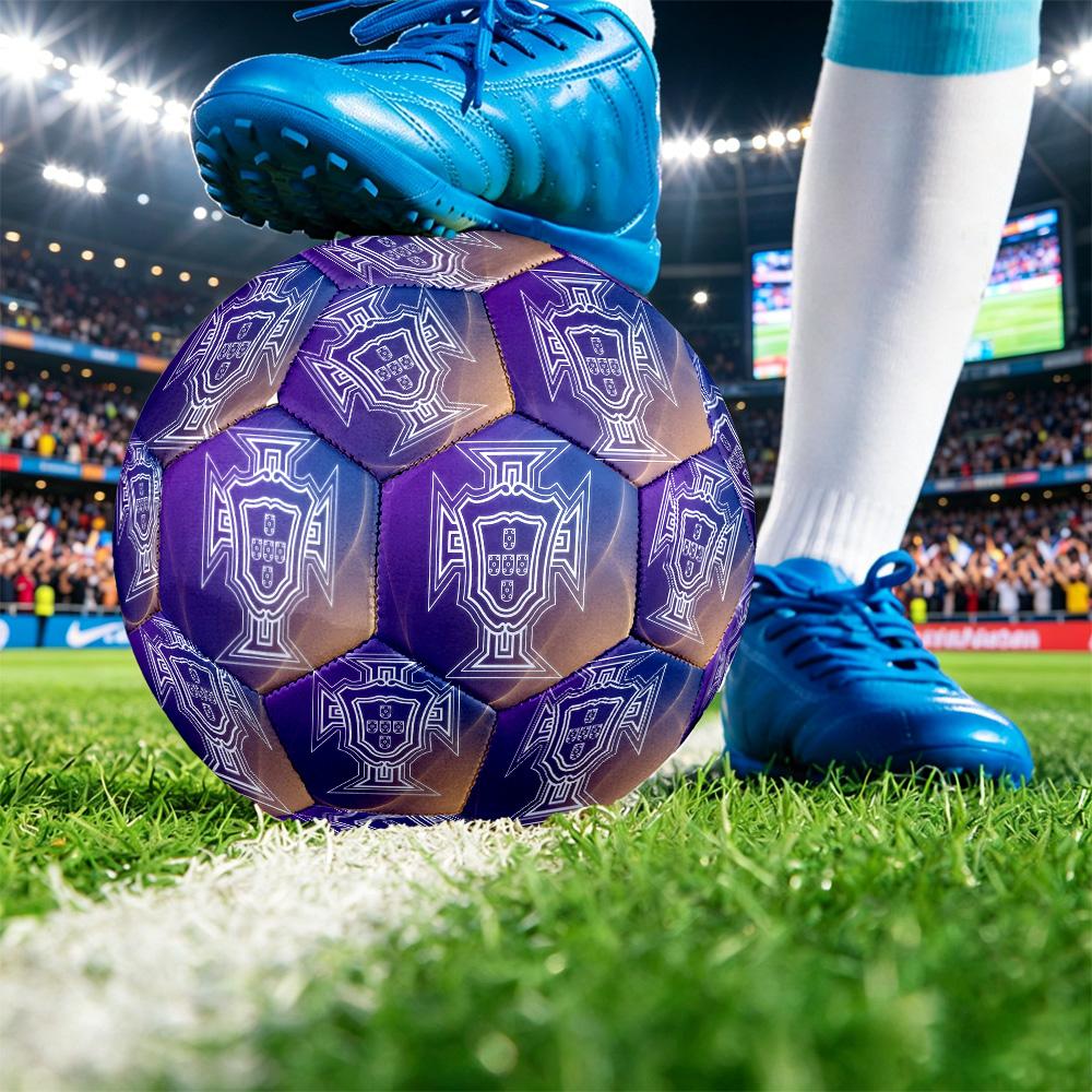Portugal Football Printed Size 5 Soccer Ball Wear Resistant Standard Adult Training Football Fan Gift for Indoor Outdoor Match Sports