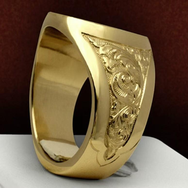 Crown Lion Ring Fashion Shield Badge Ring Royal Seal Men's Ring Light Luxury