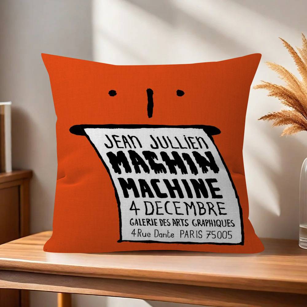 Aesthetic Art JJean JJullien Cushion Cover X Polyester Sofa Cushions Decorative Throw Pillows Home Decoration Pillowcover