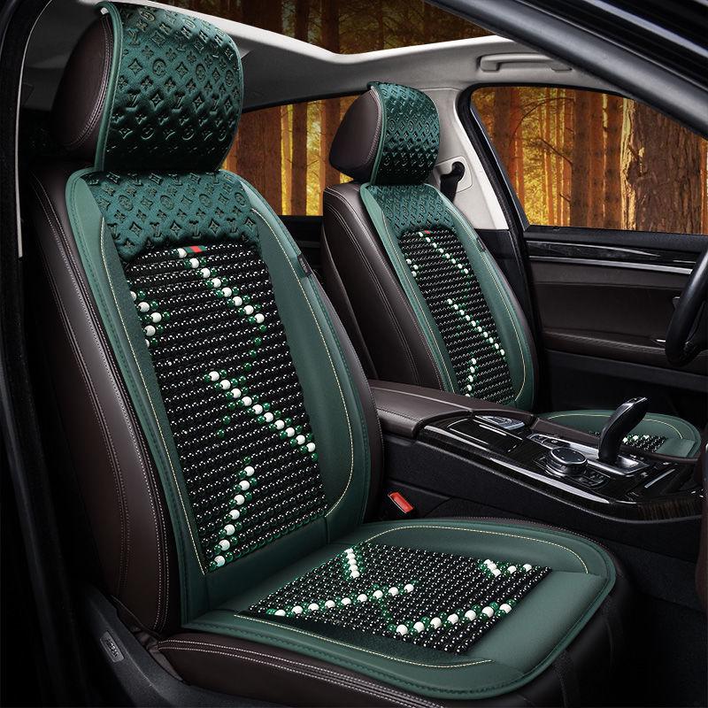 Universal Ventilated Car Seat Cushion with Cool Wood Beads, Breathable for All Seasons