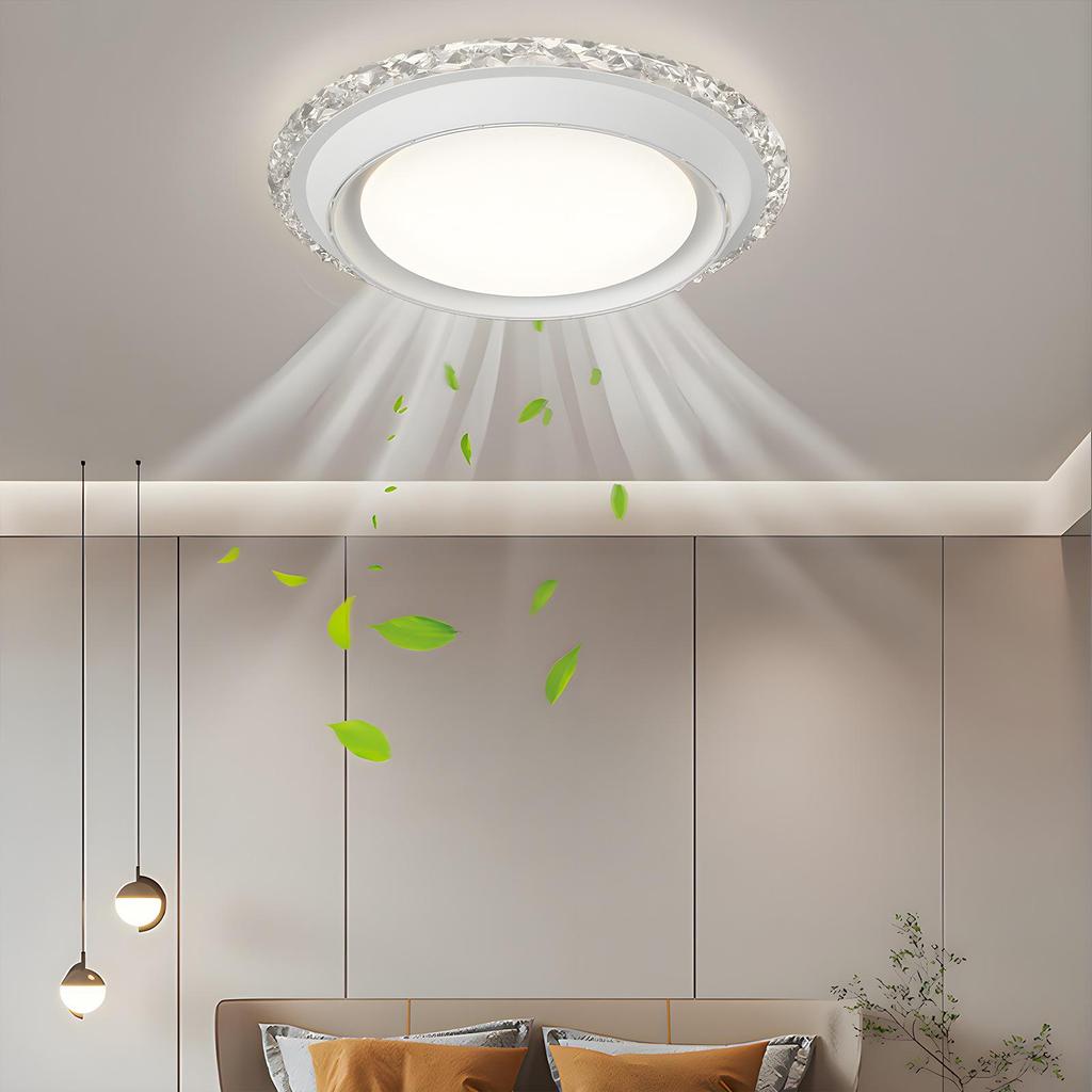 Bladeless LED Fan Light with APP & Remote Control, 85-265V for Bedroom