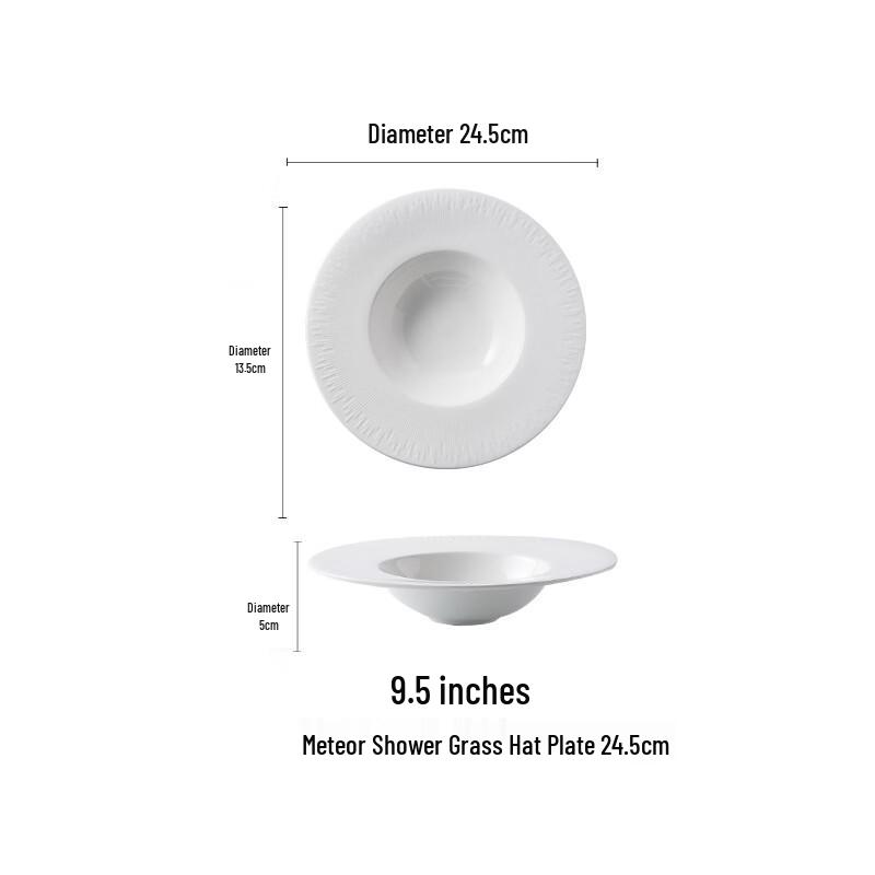 Japanese Ceramic  Meteor Shower  Straw Hat Salad Plate