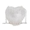 Fashion Full Diamond Tassel Dinner Bags for Women High Quality Heart Shaped Shoulder Bag  Designer Lipstick Bag Accessory Bag