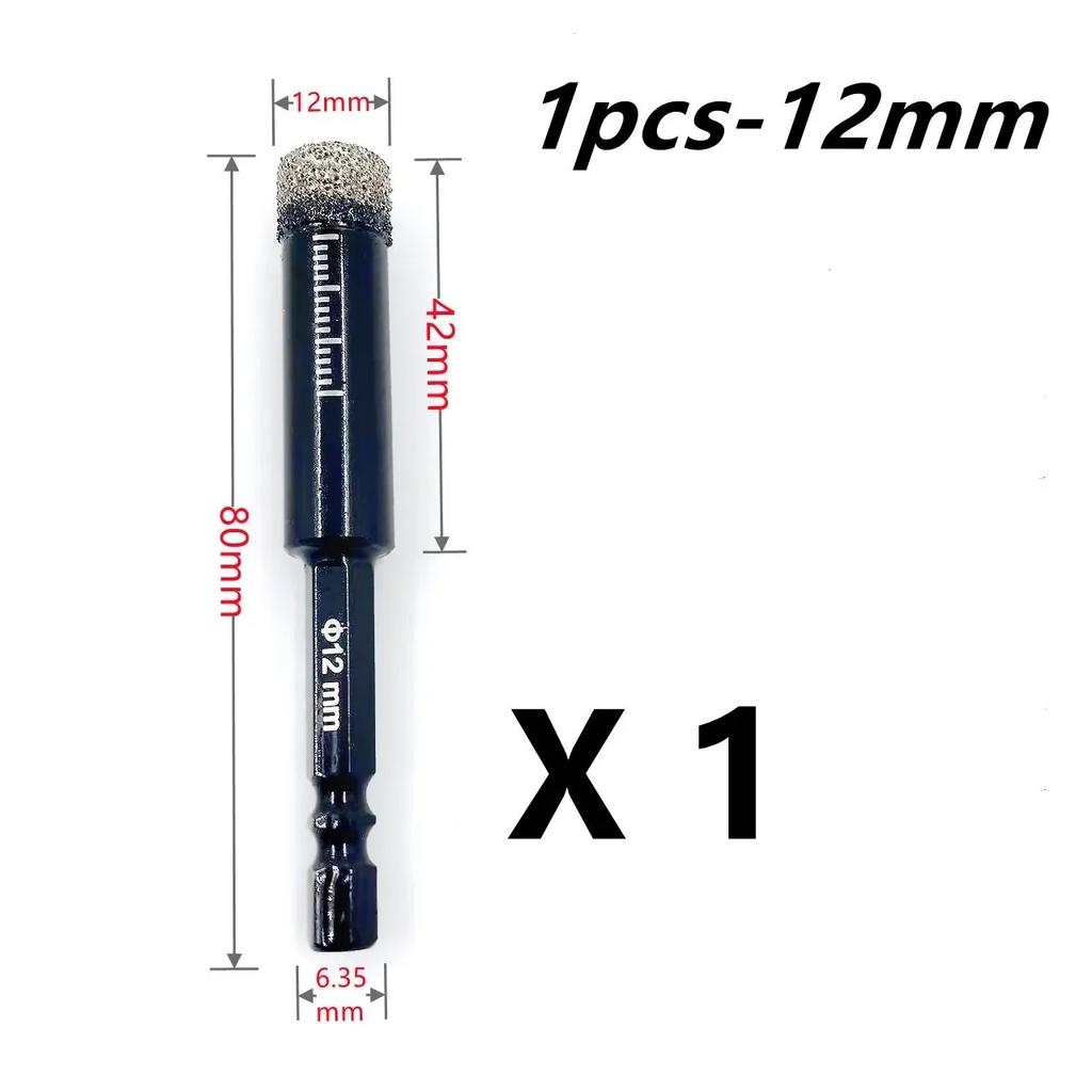 Hexagonal Shank Brazed Dry Diamond Drill Bit 5‑16mm Hole Saw for Granite Porcelain Stone, Professional Sharp Hole Opener Cutter