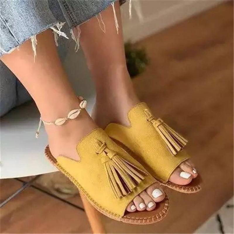 Summer New Foreign Trade Models Round Head Large Size Women's Outer Wear Hemp Rope Cool Slippers Tide