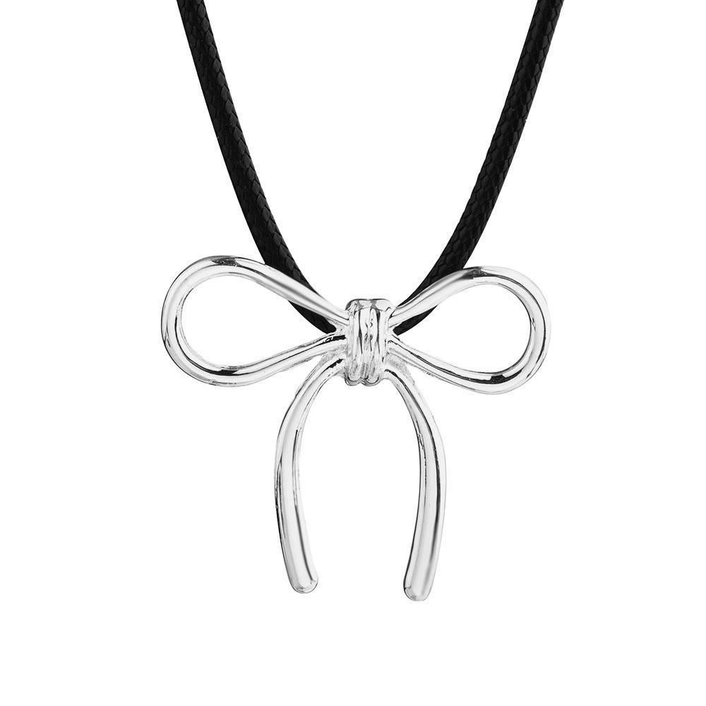 Einfache Schleifenpullover-Kette, Einzigartige Persönlichkeit, Nischen-Halskette, Damen-Leichter Luxus Hochwertiges Gefühl Schlüsselbein-Kette Großhandel