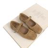 French Suede Ballet Flats Women's 2025 Spring and Autumn New Retro Square Head Casual Flat Mary Jane Single Shoes