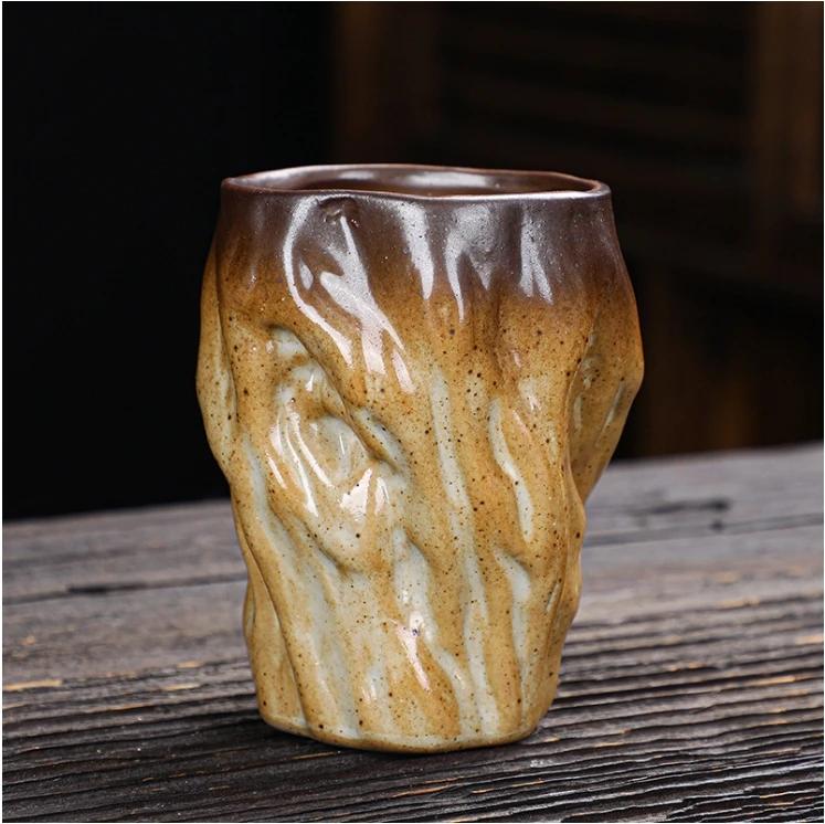 Coarse Pottery Teacups Stone Coffee Mugs Japanese Retro Tea Sets Kitchen Bar Decoration Cups Living Room Desktop Decoration Mugs