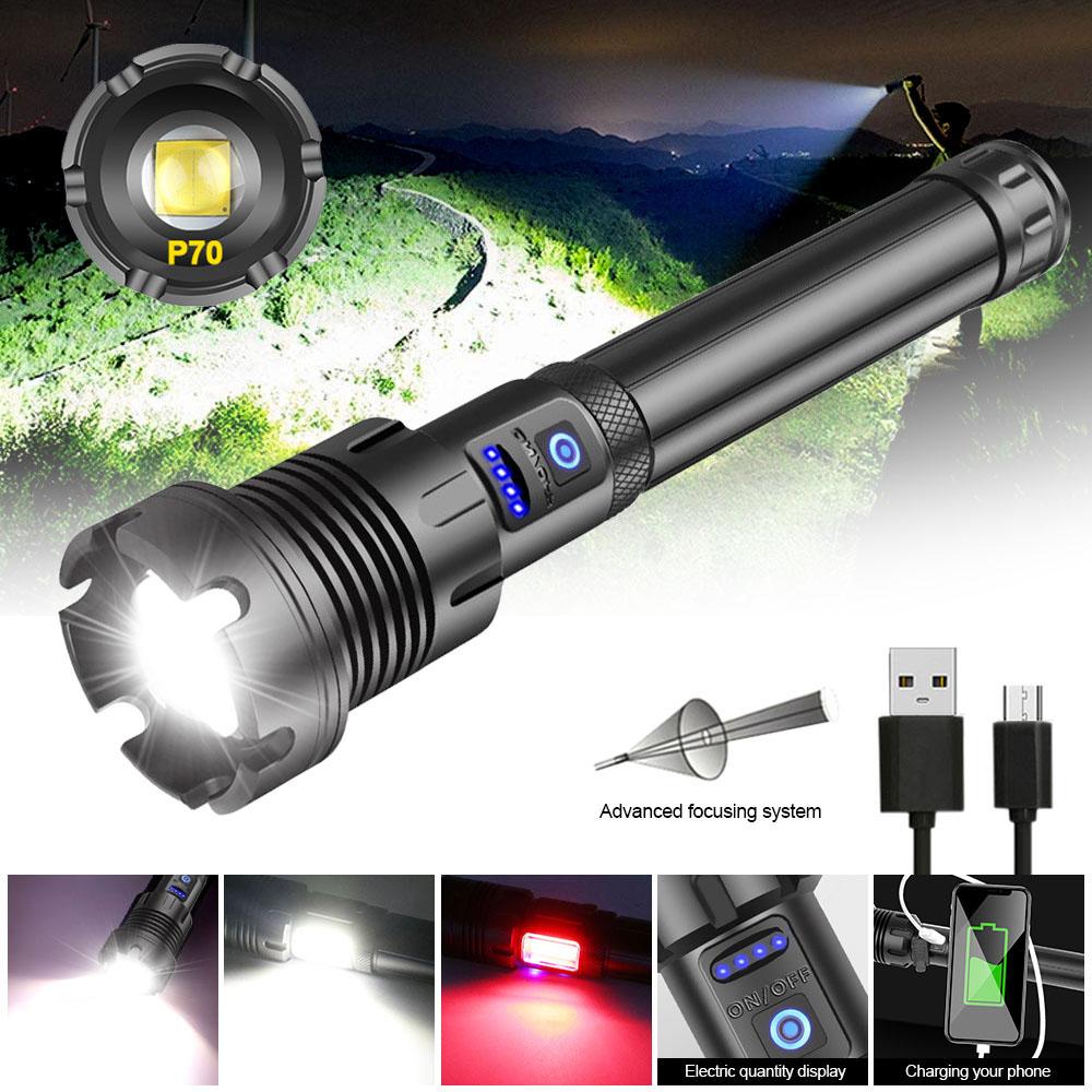 P90 COB light tactical USB rechargeable hunting glare flashlight