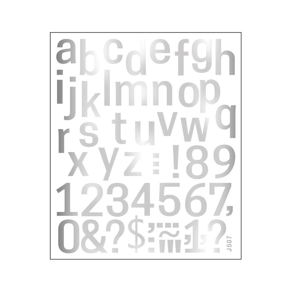 

Раскрашенные Маленькие Английские Буквы, Цифры и Символы Комбинации Карманный Блокнот Украшение и Декоративные Наклейки серебряный