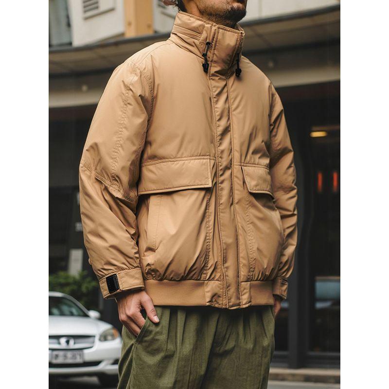 Mountain-Style Outdoor Functional Workwear Stand-Collar Down Jacket for Men, Winter Thickened Cotton-Padded Jacket, Export Men's Cotton Coat