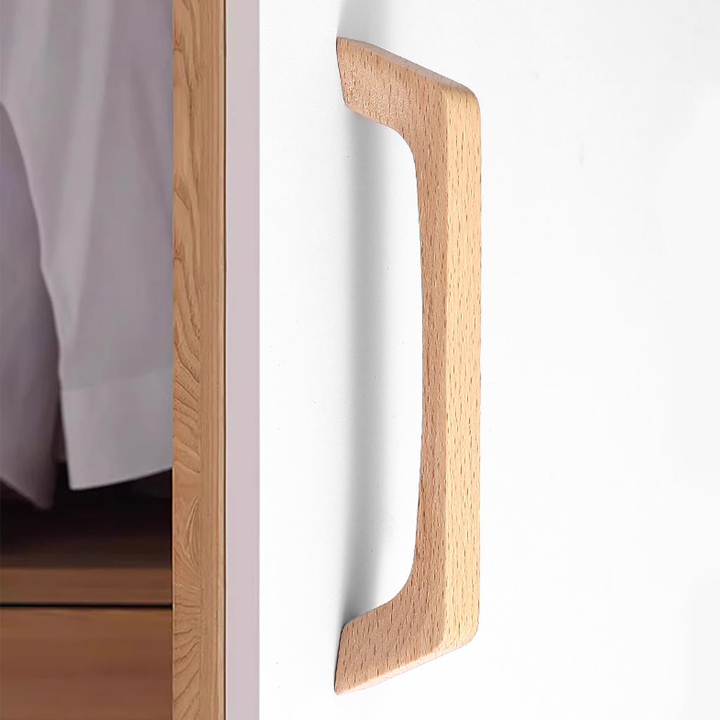128mm 192mm High-end Luxury Natural Walnut and Beech Handle Cupboard Wardrobe Drawer Pulls Cabinets Kitchen Drawer Knob
