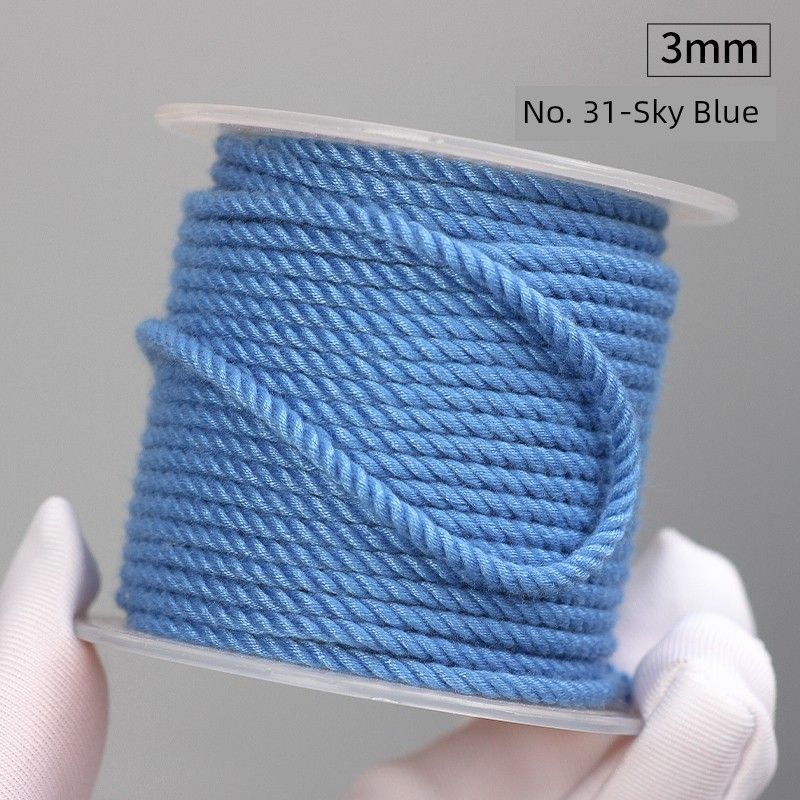 

3 мм Ручная работа Хлопковая нить Высококачественная Вэньвань Веревка Неэластичная Износостойкая Плетеный ремешок для переноски в тибетском стиле Ручка Темляк Sky Blue