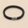 Unisex Faux Leather Braided Wristband Bracelet Magnetic Clasp Bangle Jewelry