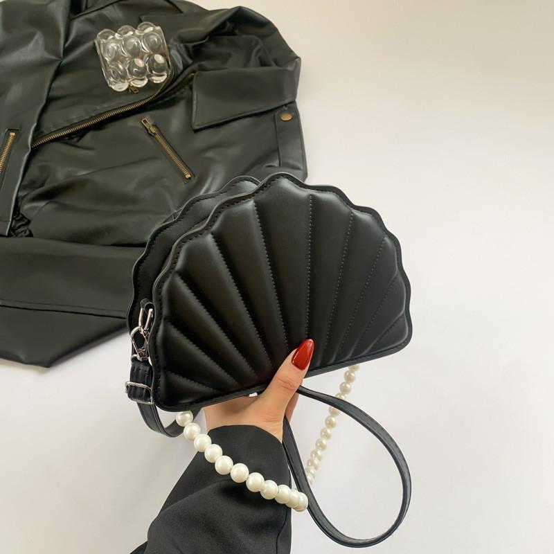 

Trendy And Chic Pearl Chain Shell Bag 2024 Spring New Korean Style Shoulder Crossbody Bag For Women