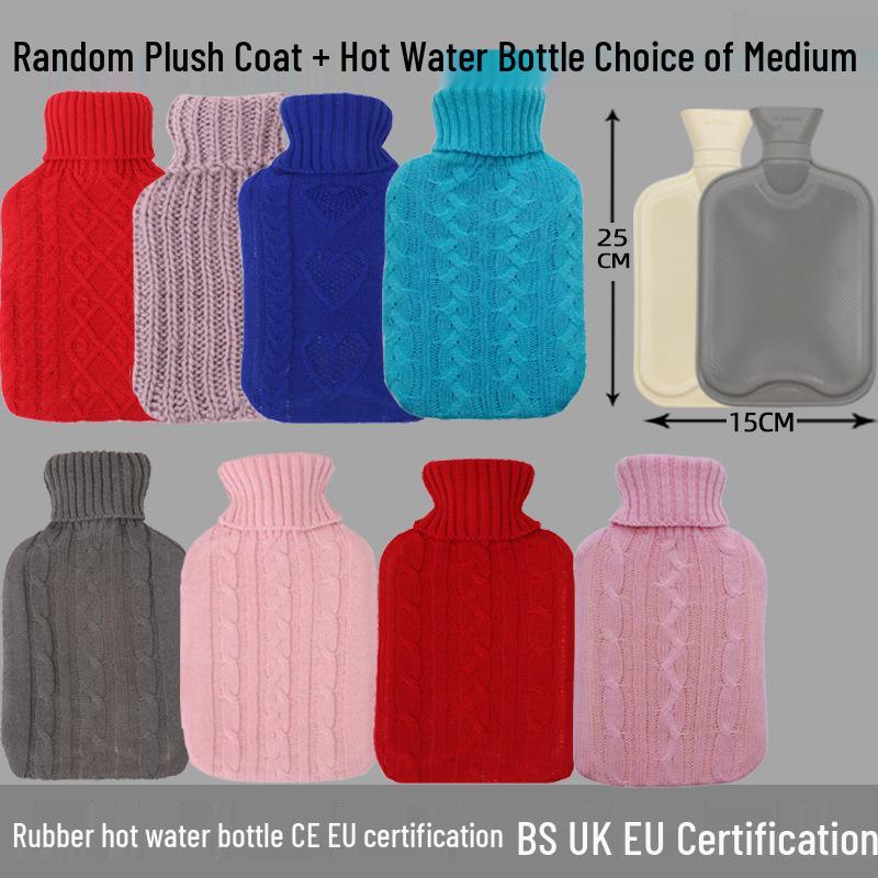 Explosion-Proof Hot Water Bottle: Rubber Design for Stomach and Feet, Long-Lasting Warmth
