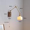 Nordic Minimalist Copper Rotatable Wall Lamp for Bedroom and Living Room