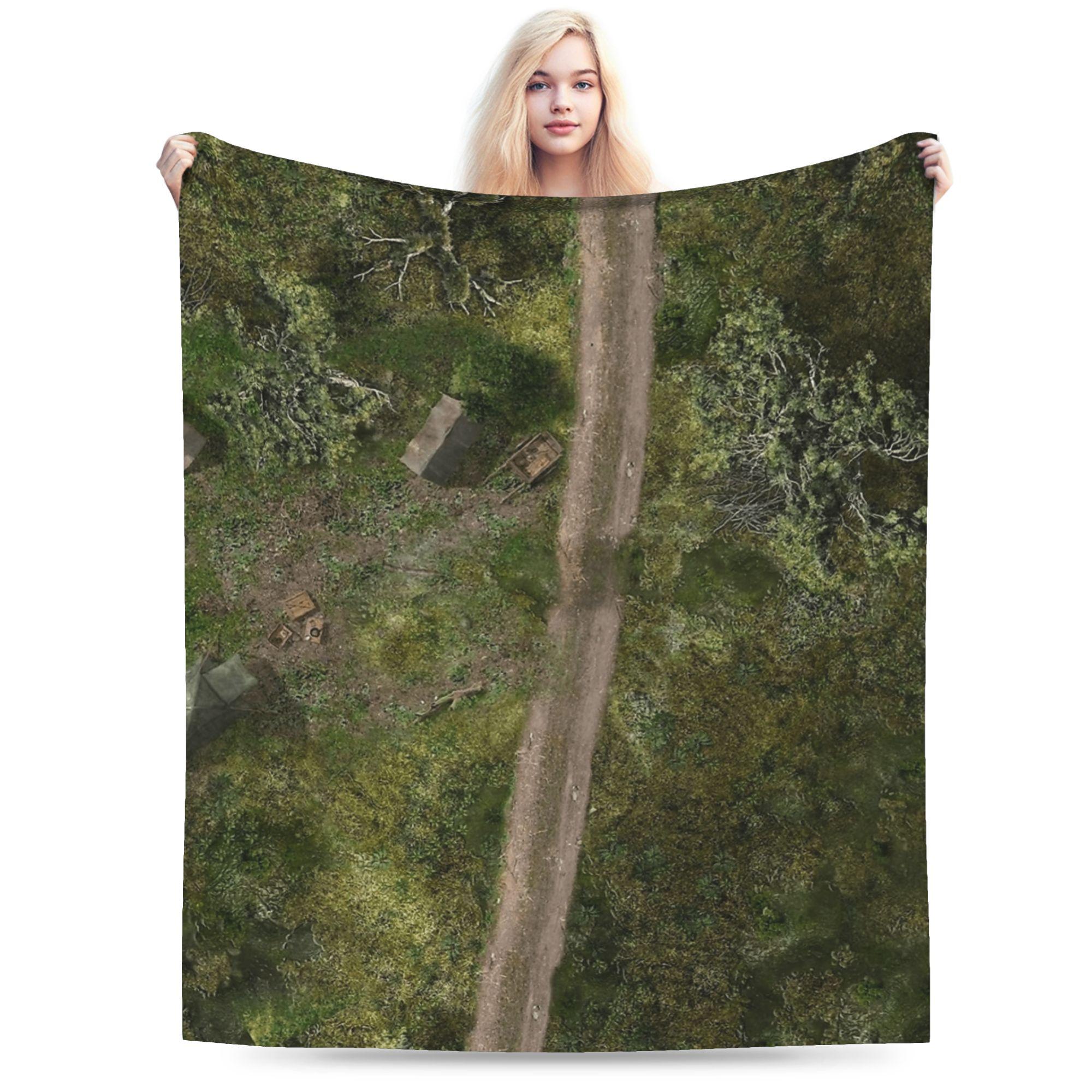 

Comfortable Grass Battlemat Blanket Quality Soft Warm Throw Blanket Winter Girls Boys Outdoor Fluffy Bedspread 75x90cm