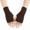 Women's Half Finger Gloves Are Soft and Warm In Winter Wool Like Knitted Arm Gloves and Neutral Black and White Gloves
