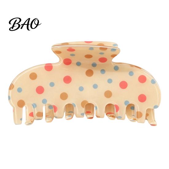 Versatile Hair Claw for Ponytail Colorful Polka Dot Clip Women, Sweet Macaron Style Non-slip Shark Half Up Bun Clips Gripper Thick Hair, Lightweight