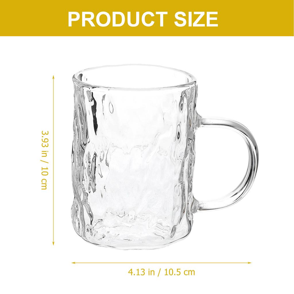 High Grade Safe Glass Water Mug with Non Slip Handle Multi Purpose Beverage Cup for Juice Coffee Camping Office Home