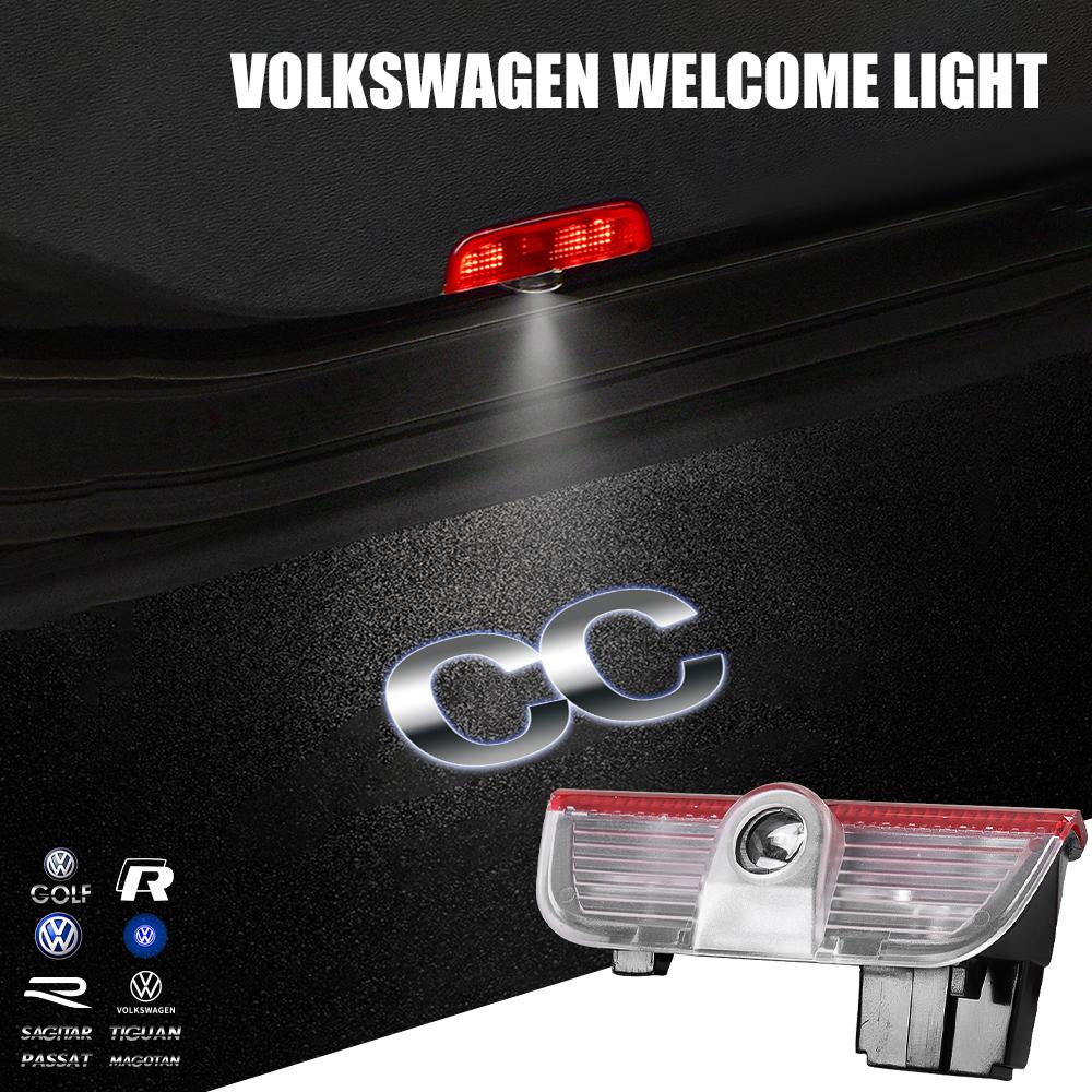 FUVLN1 2Pcs For Volkswagen vw Magotan Golf Touran Tiguan Sharan Passat Scirocco Car Door Emblem LED Light Welcome Lamp Laser Projector