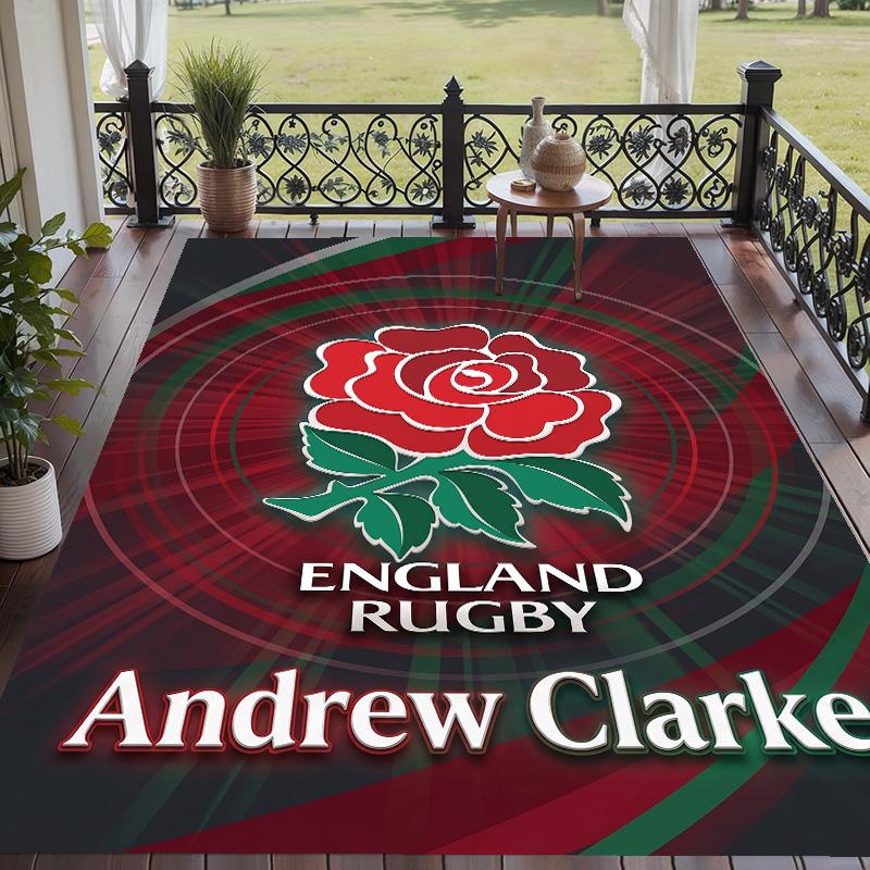 Custom Text Printed Rug England Rugby Non Slip Floor Carpet For Home Room Decor