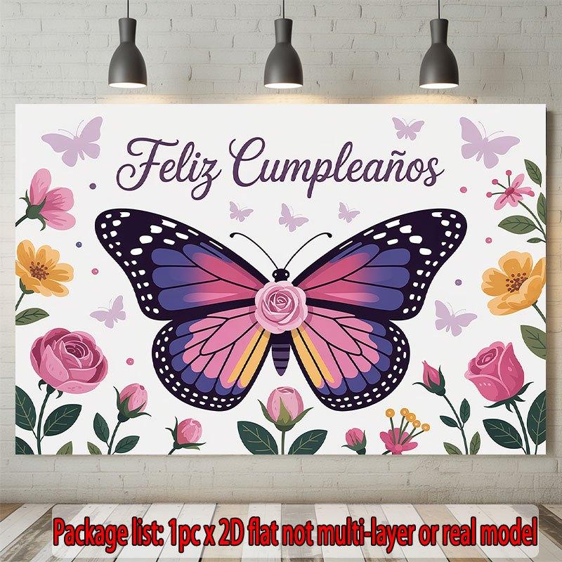 Party Backdrop Flat Feliz Cumpleaos Events Wedding Coming Ceremony Four Season Photo Booth Background Front Door Decor Celebrations