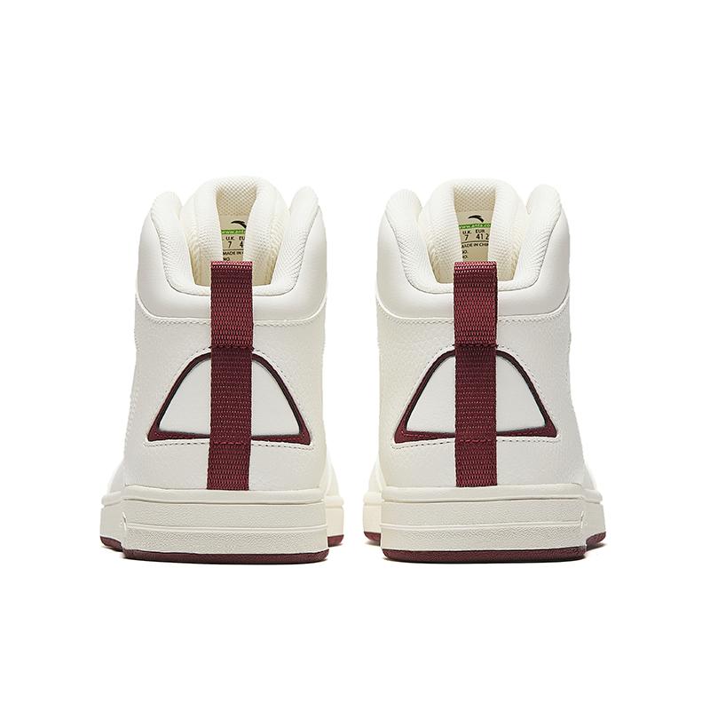 Anta Zero Feel Comfortable Versatile Non-Slip Wear-Resistant Lightweight Increased Height Mid-Top Sneakers Men Sneakers White Red 912448084-1